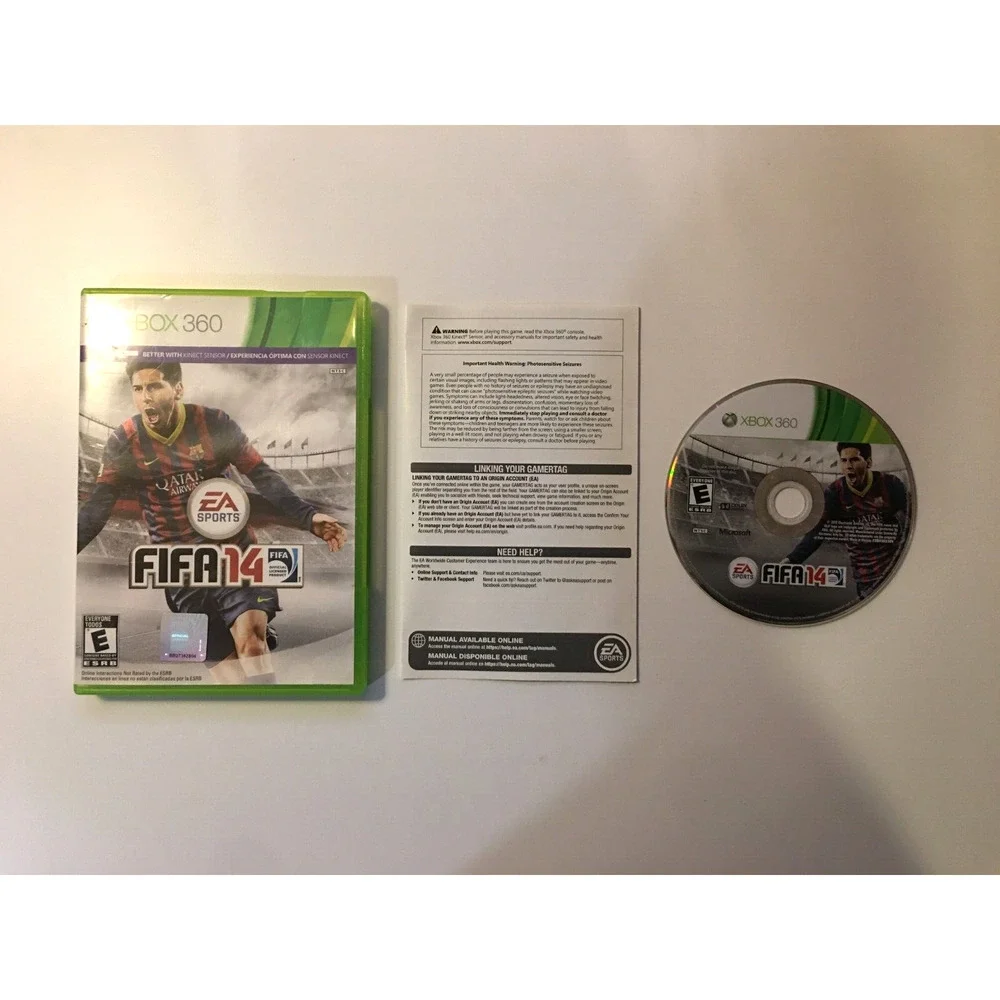 FIFA 14 (Microsoft Xbox 360, 2013) Soccer - EA Sports - Box & Game Disc